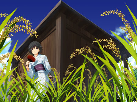 Anime girl - girl, japan, anime, nature