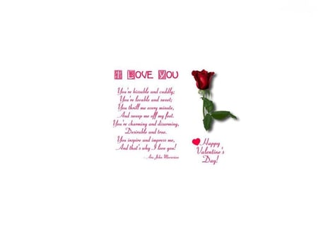 I love you - heart, romantic, beautiful, valentines day, writing, romance, sentimental, flower, poetry, white, red, valentine, rose, poem, lover, words