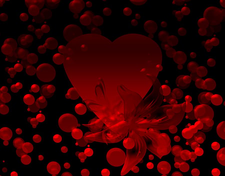 RED is RICH in LOVE - love, hearts, riches, red, bubbles