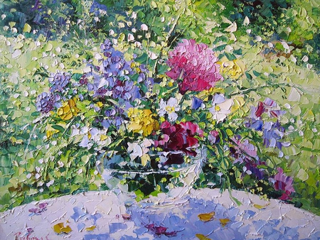 E.Gavlin. The sun in the garden - painting, e gavlin, art, flower