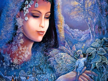 Winter Soul - abstract, fantasy, winter, spirit, woman, fairy, baby, other