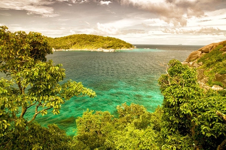 Vision of Beauty - trees, beautiful, view, green, sea, color, thailand