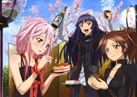 Party Time - beauty, girl, wall, anime, party, new, guilty crown, squad