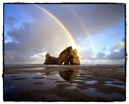 ROCK - rock, water, rainbow, nature