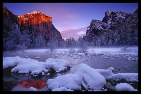 Beautiful winter - sky, forest, winter, river, snow