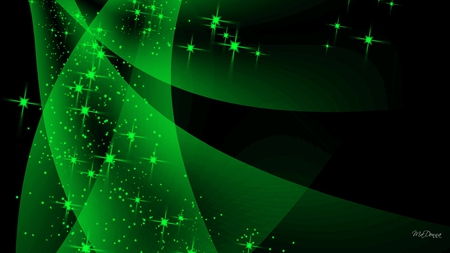 Twisted - abstract, silk, twisted, green, bright, smoke, stars