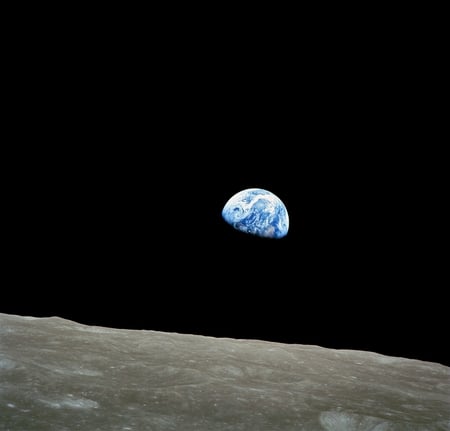 Earthrise at Christmas - space, christmas, moon, satellite, universe, planet, earth