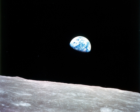 Earthrise at Christmas - space, christmas, moon, satellite, universe, planet, earth