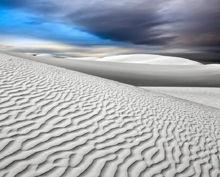 White Sands - clouds, white, sand, sky