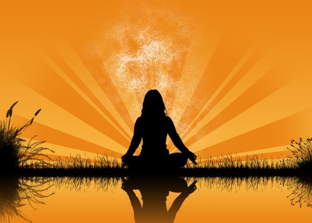 ENLIGHTENMENT - female, reflection, enlightenment, yoga