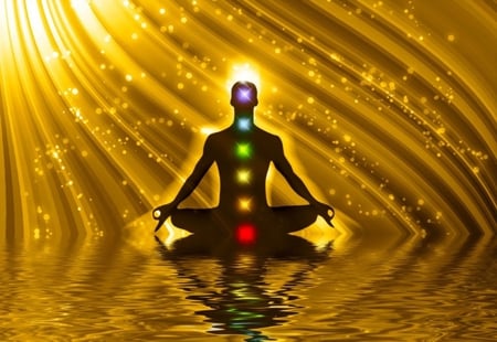 GOLDEN ENERGY - golden, reflection, yoga, energy