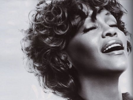 â™¥ Singing forever â™¥ - beautiful, black and white, forever, voice, magic, heart, wonderful, wonder, magnificent, always, whitney houston, beauty, love, diva, singing, dance, music, remembering, entertainment