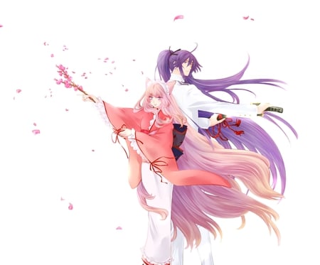 Luka & Gakupo - vocaloid, megurine luka, long hair, kamui gakupo, cherry blossoms