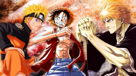 Naruto Luffy Ichigo - ichigo, anime, luffy, naruto