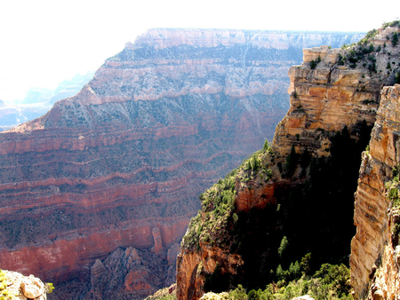 Canyon - sky, rock, brush, canyon