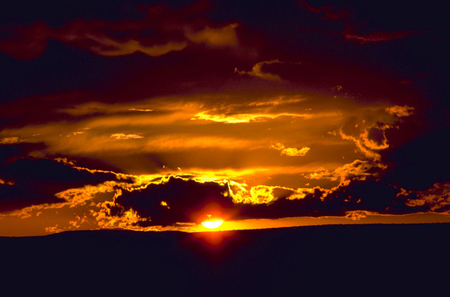 Some Sunset. - orange, sky, clouds, sun