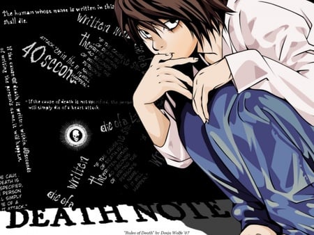 L - anime, death note, dark