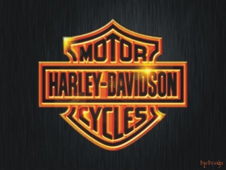 Harley-Davdison lumineux orange - harley, logo orange, motorcycle, harley logo lumineux