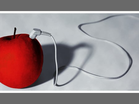 Listen to Red Apple - music, ear plug, cord, apple