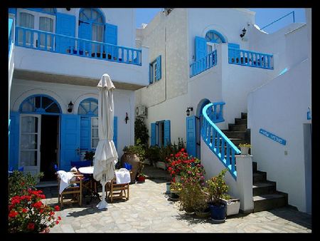 santorini - house, santorini, flowers, island