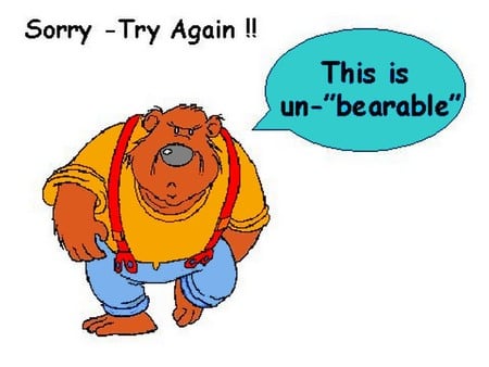 try again - bear, funny