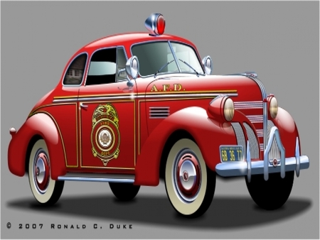 Firechief Car - car, red