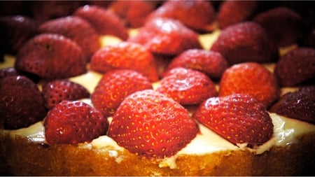 With Red Strawberries - strawberries, yummy, cool, sweet