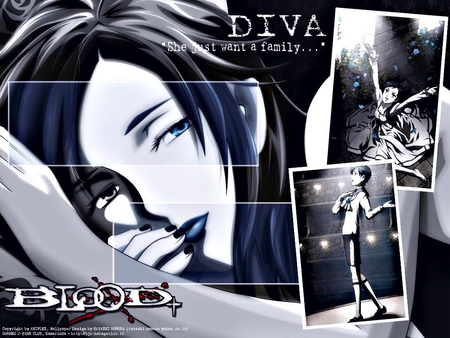 Diva - black hair, blood plus, diva, blue