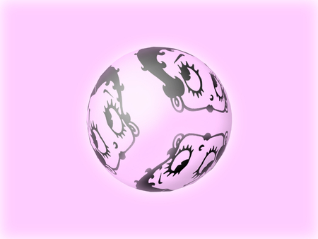 Betty Boop Ball - ball, betty boop, pink, 3d