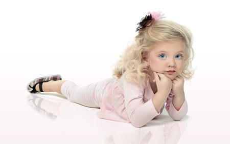 Pretty Little Lady - pretty, beautiful, small, girl, blonde, pink, shoes, cute, pose