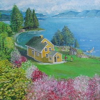 Canadian House ,Nature painted by saad kilo-montreal 1998