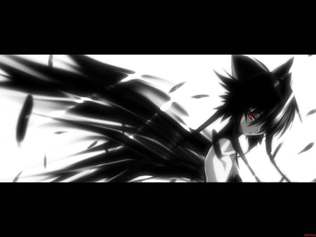 Dark Anime Angel - anime, hot, guy, angel, fallen, man, dark, male, boy, black, white, wings, nice, dude, sexy