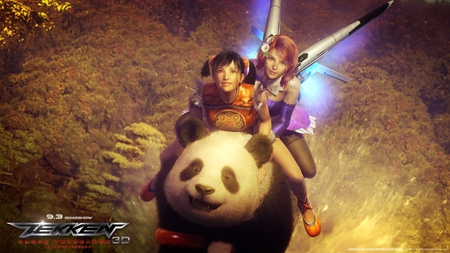 Xiaoyu and Alisa - girls, alisa, panda, xiaoyu, blood vengeance, cyborg, tekken, robot