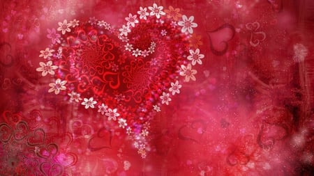 Love - red, pink, heart, beautiful, love, abstract