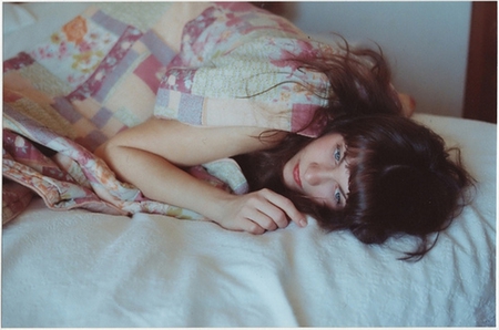 Under my blankets - woman, bed, eyes, hair, pic, photography, image, white, blankets, brunette, bbody, girl, wallpaper, under, picture, colours, wall, sheets, blue, colors, bedroom, arms, photo