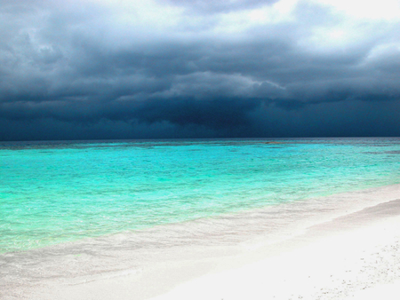 before the storm - sky, beach, clouds, sea, waves