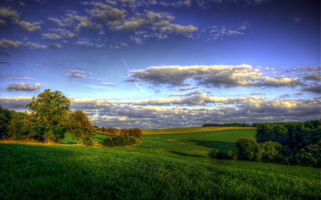 Before the Storm - nature, sky, dark, clouds, field, before, storm