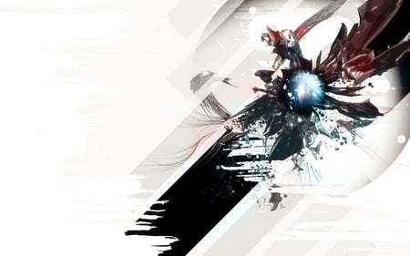 Abstract Shapes - abstract, black, shapes, white, explosion, shards, sword