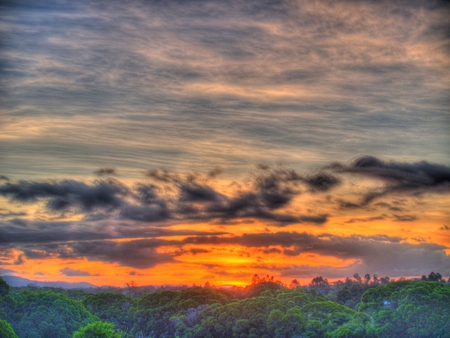 sunset - beach, orange, sunset, nature, colors