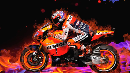 Fantasy Sport - sport, abstract, bike, motorcycle, fantasy, fire