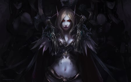 Sylvanas Windrunner - game, long hair, anime, sylvanas windrunner, black, fantasy