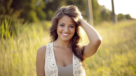 Smile - smile, teeth, brunette, model