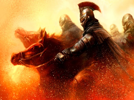 Warriors - armor, blood, epic, cgi, horses, war, fight