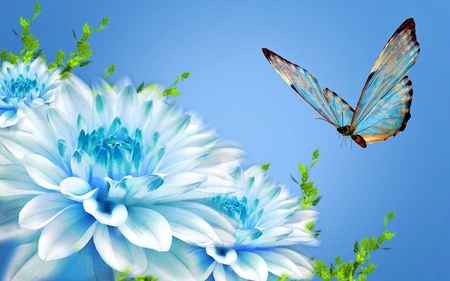 A Flower & a Butterfly - flowers, butterfly, nature, beauty