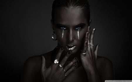 dark beauty - dark beauty, female, wallpaper, black, model