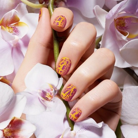 orchid - manicure, nails, orchid, hand