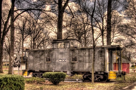 Bygone Era - transportation, caboose, trains, conductor, railroads, old, rail, antiques