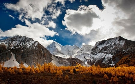 mountain skyline - nature, mountains, outdoors, clouds