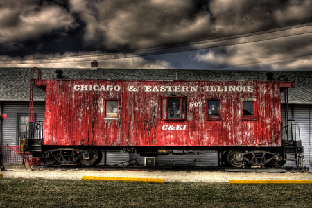 All Aboard! - chicago and eastern illinois, transportation, caboose, antiques, chicago, rail car, red, trains, conductor, railroads, old, rail