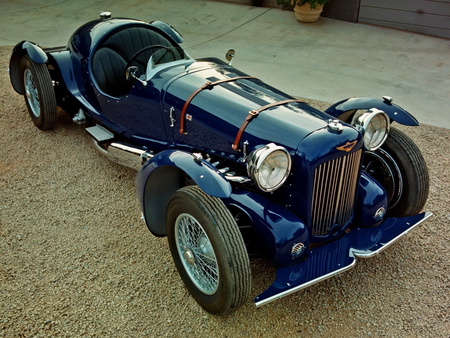 Classic Aston - car, blue, vintage, martin, classic, aston, race, antique